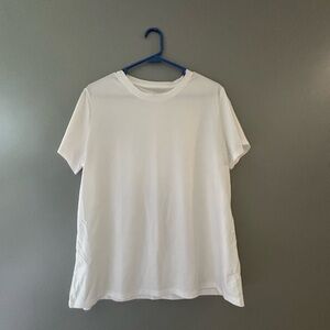 White Short Sleeve Tee with Crew Neck